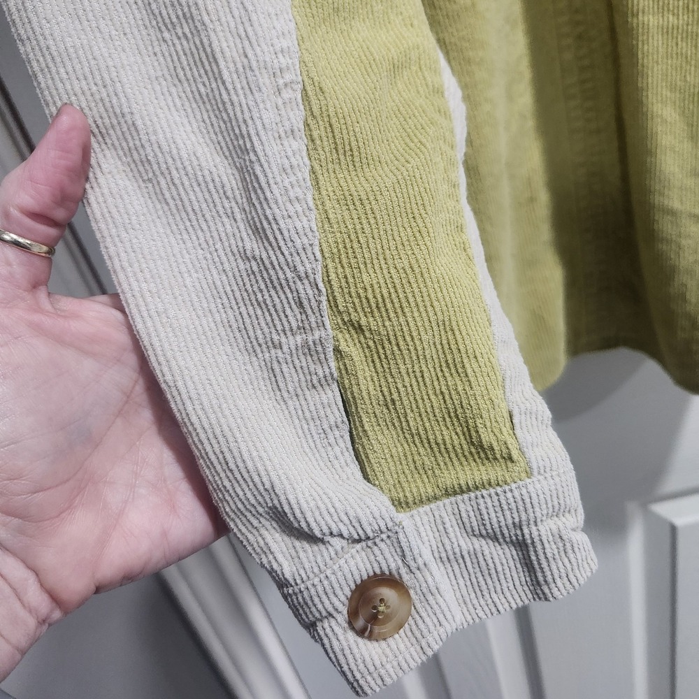 LA Hearts Corduroy Shacket‎ XS/S Chartreuse Green Colorblock Button Jacket - Picture 9 of 13